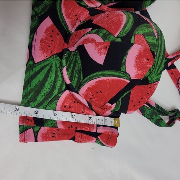 TORRID bikini 2 piece watermelon push up and lattice mesh bottom swimsuit 0X/12 - Picture 9 of 15